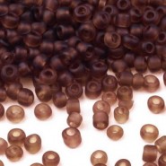Seed beads - ± 2 mm Frosted Fudge brown